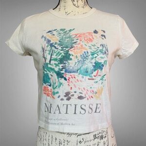 Hollister Matisse Abstract Graphic Crop Tee 100% Cotton Landscape at Collioure’